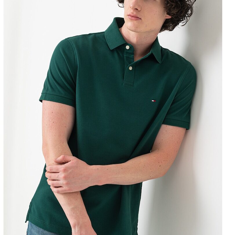 Тениска от органичен памук с яка Tommy Hilfiger