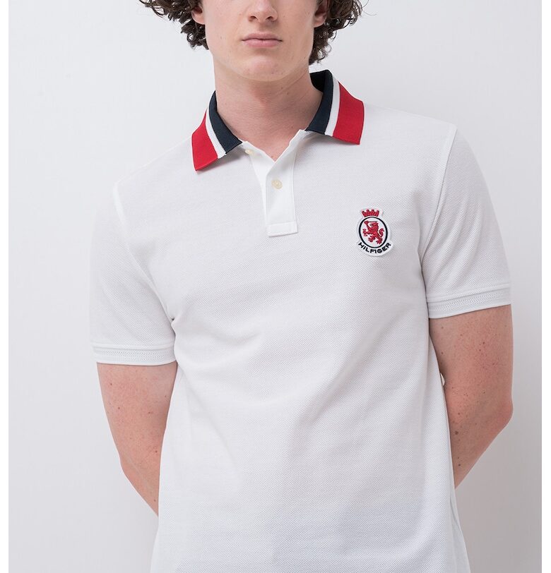 Тениска от органичен памук с яка и лого Tommy Hilfiger