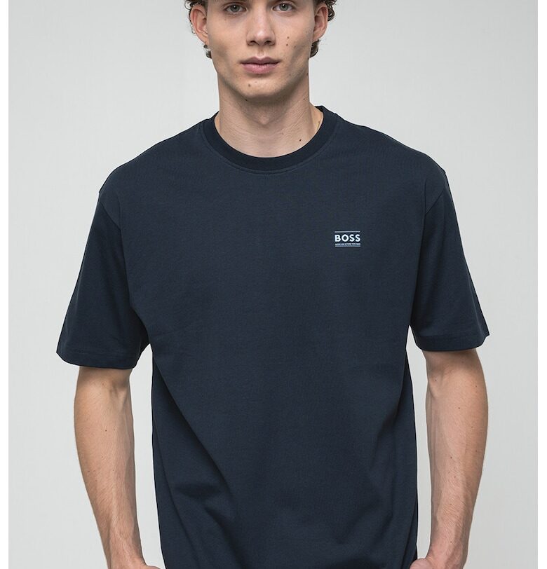 Тениска от памук с графика на гърба BOSS