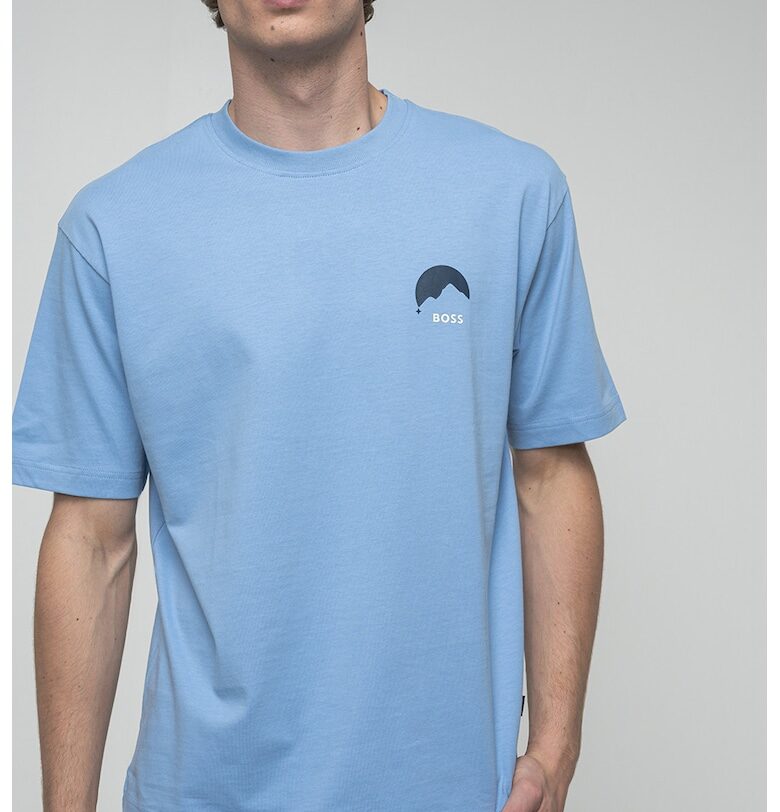 Тениска от памук с графика на гърба BOSS