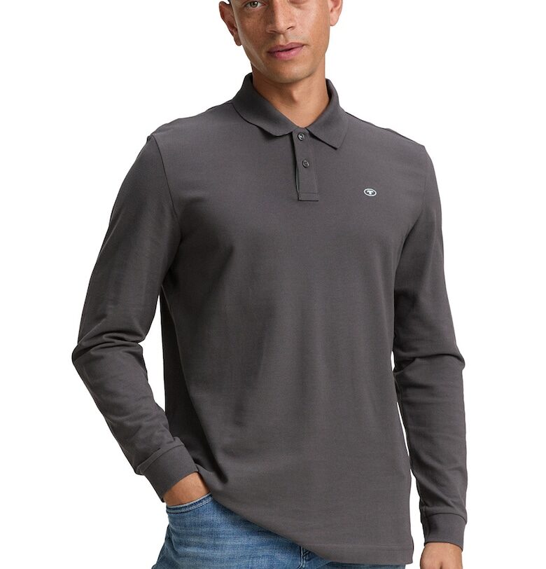 Тениска от памучно пике с яка Tom Tailor