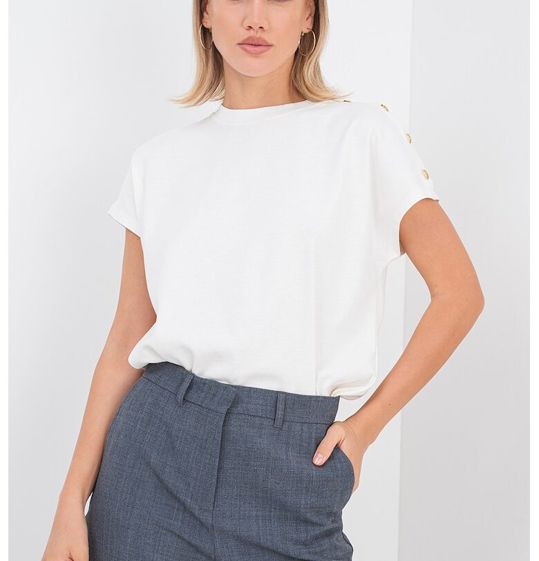 Тениска с декоративни копчета на ръкавите Tommy Hilfiger