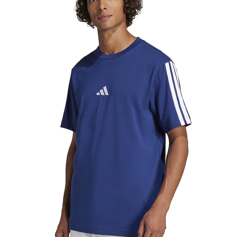 Тениска с овално деколте и ленти с лого на ръкавите adidas Sportswear