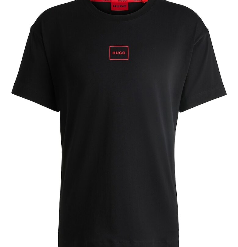 Тениска с овално деколте и лого HUGO