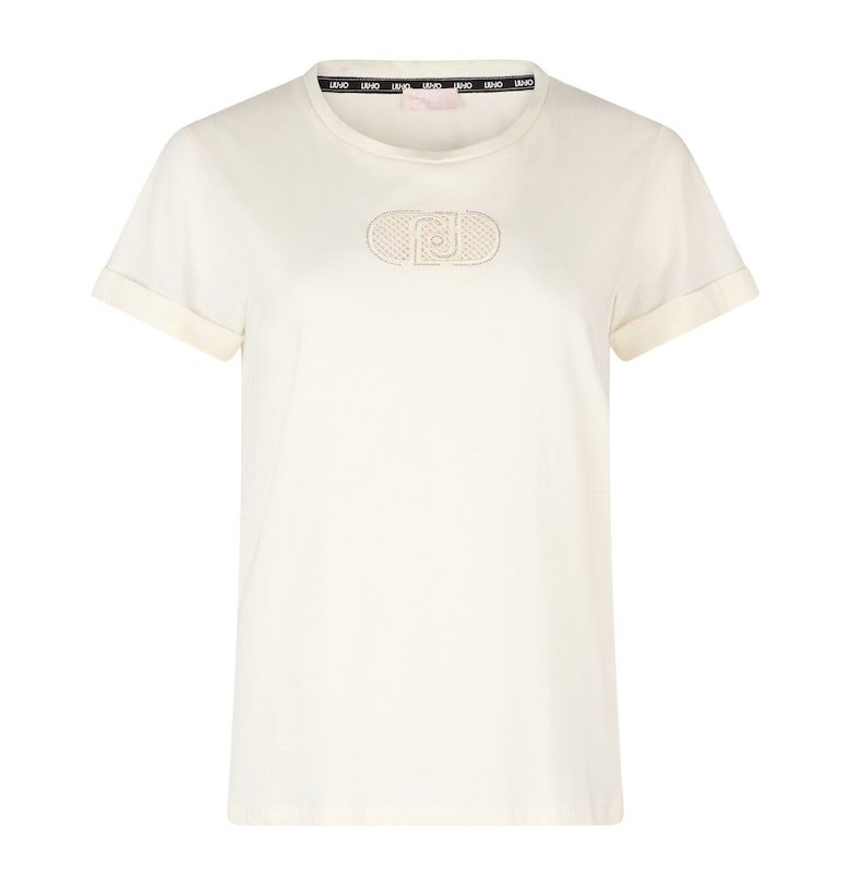 Тениска с овално деколте и монограм Liu Jo