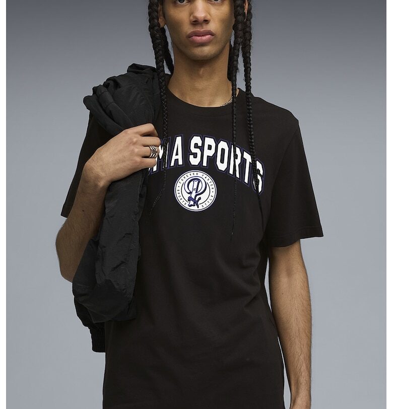 Тениска с овално деколте и надпис Puma