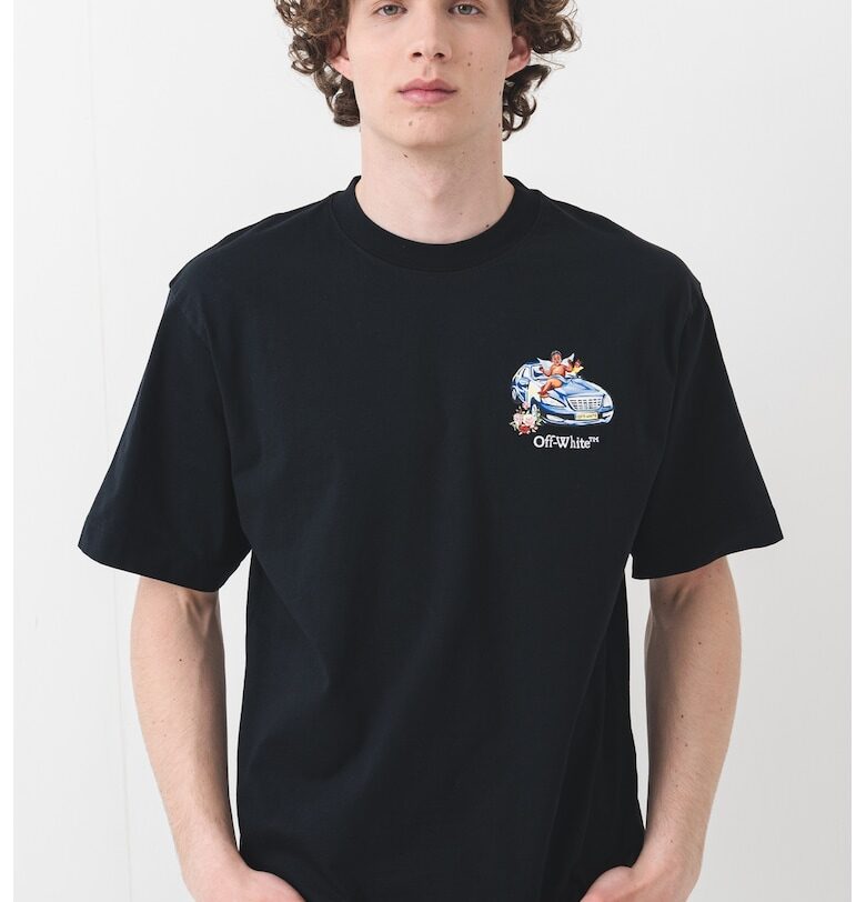 Тениска с овално деколте и принт OFF-WHITE