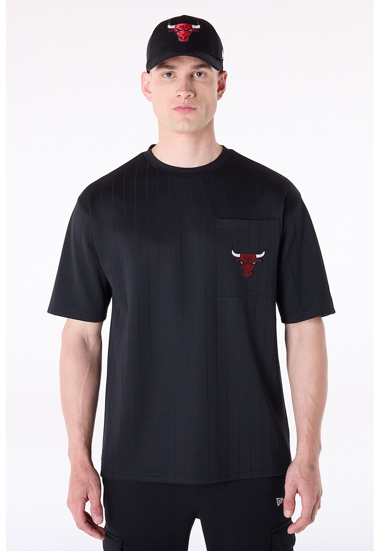 Тениска с овално деколте и шарка New Era