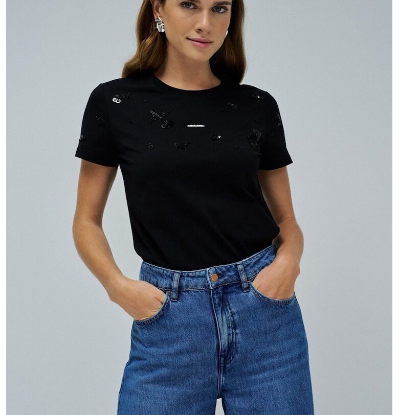 Тениска с пайети Salsa Jeans