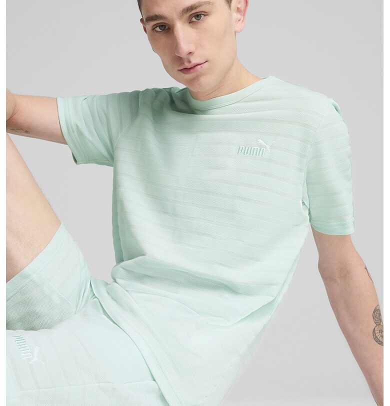 Тениска с памук и бродирано лого Puma