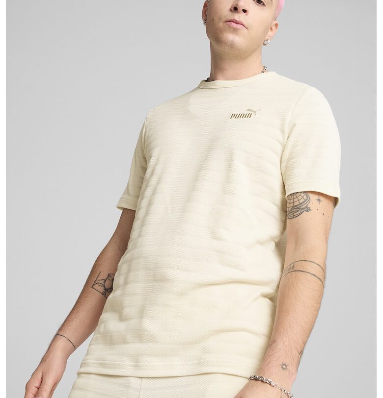 Тениска с памук и бродирано лого Puma