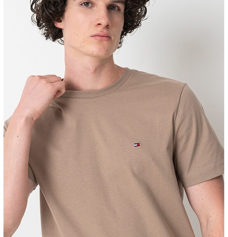 Тениска с памук с овално деколте Tommy Hilfiger