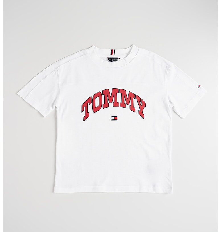Тениска с шарка с извито лого Tommy Hilfiger