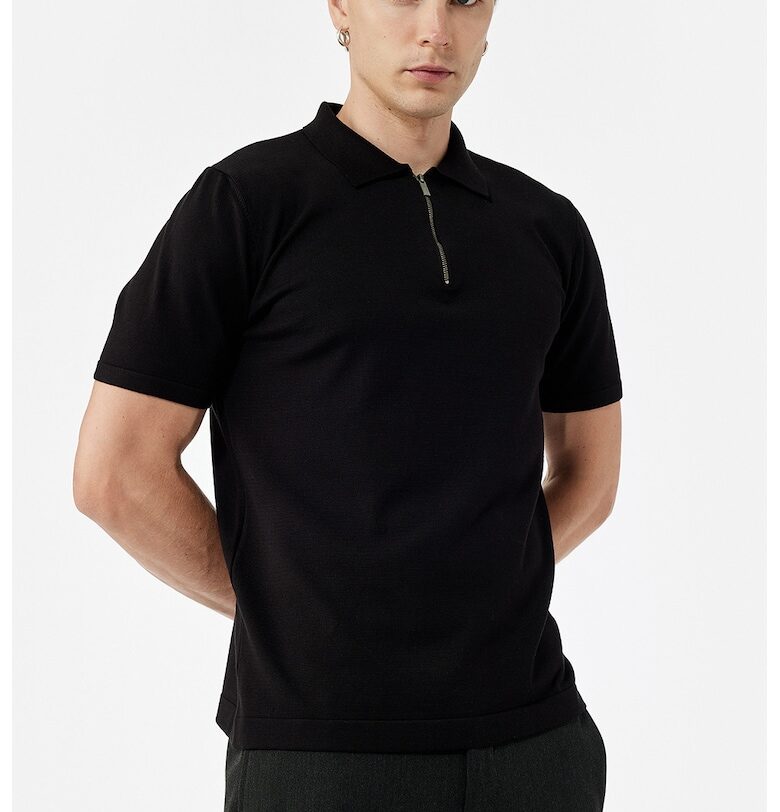 Тениска с яка и къс цип KOTON