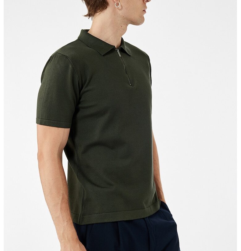 Тениска с яка и къс цип KOTON