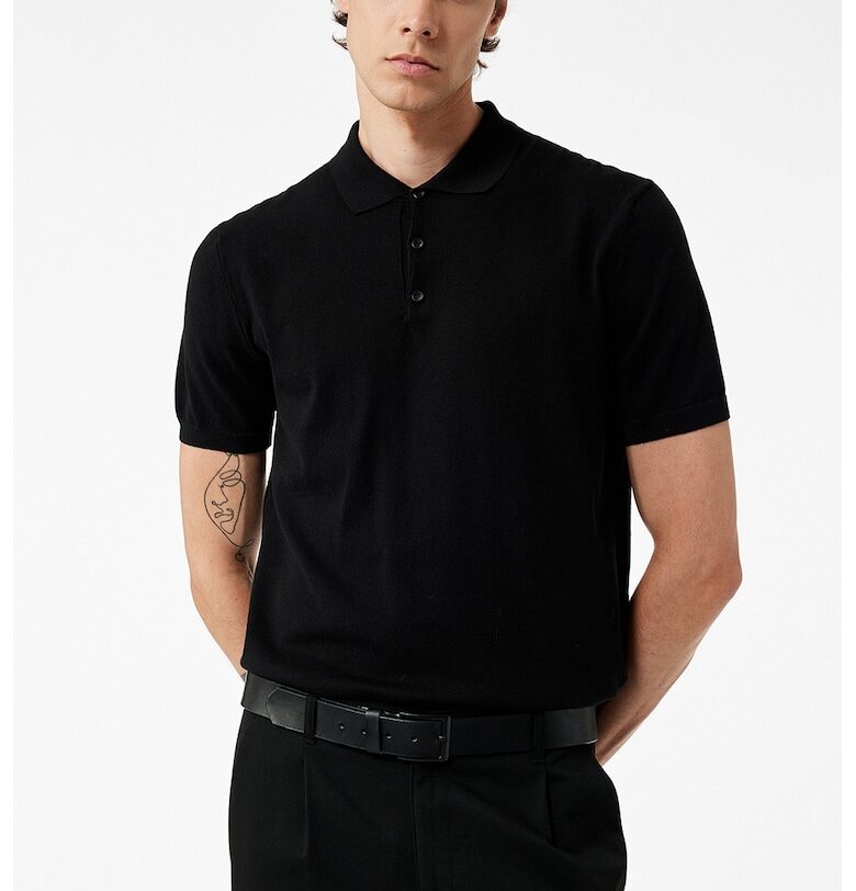 Тениска с яка и цепка с копчета KOTON