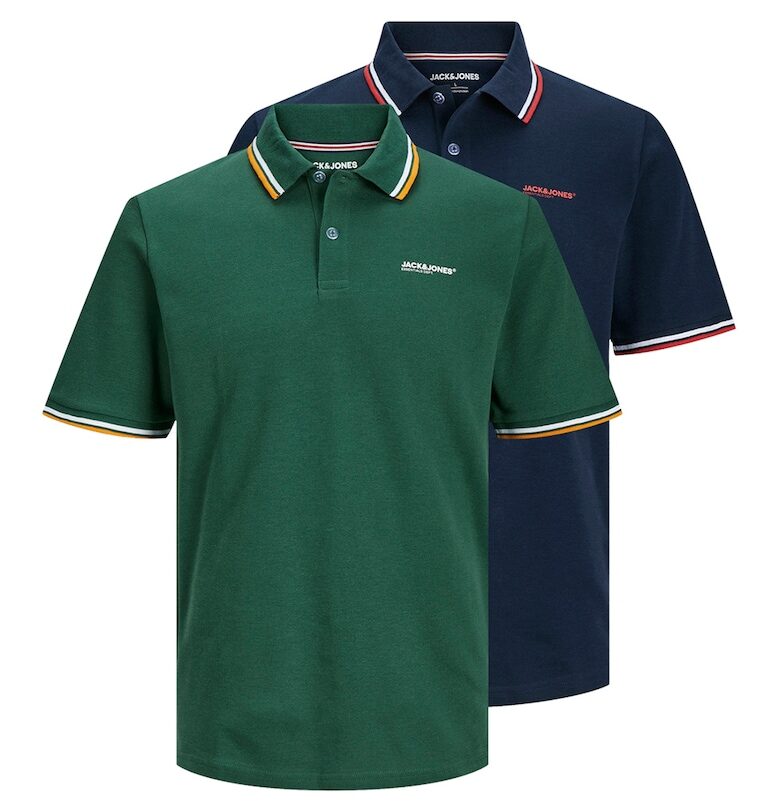 Тениски с яка и контрасти - 2 броя Jack  Jones