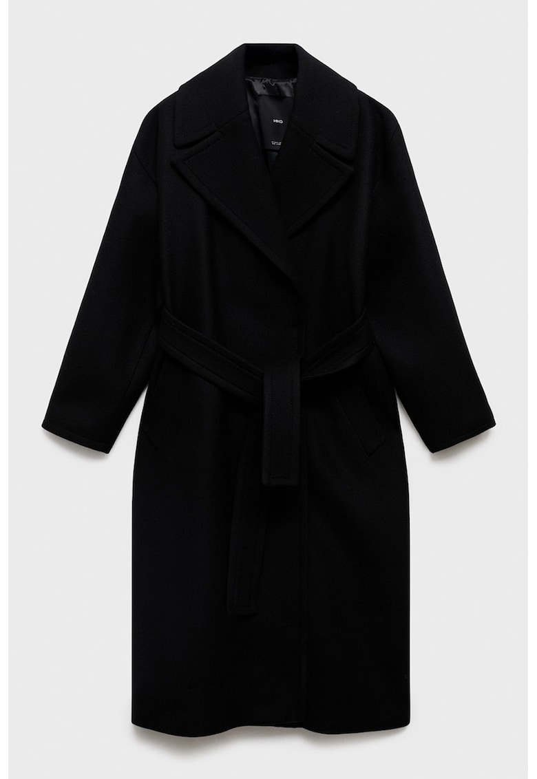 Тренч с вълна и връзка Mango