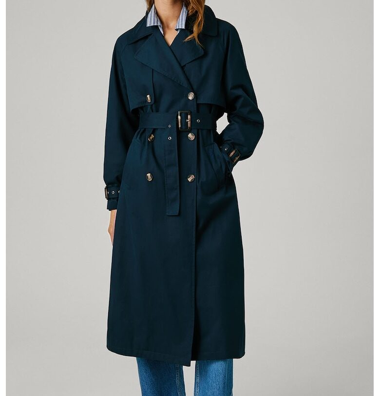 Тренч с копчета и колан Pepe Jeans London