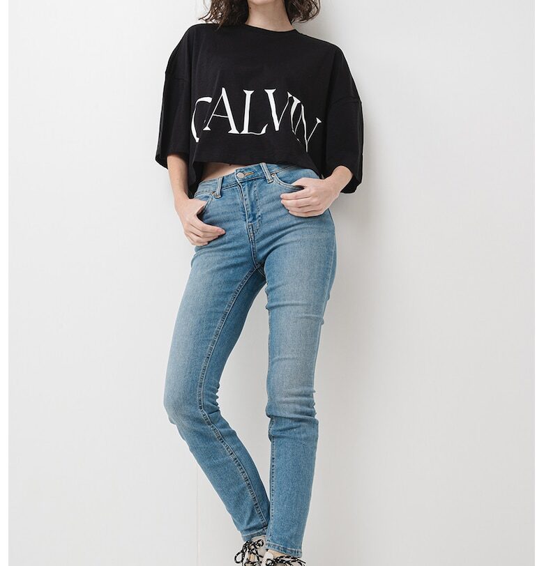 Уголемена къса памучна тениска CALVIN KLEIN JEANS