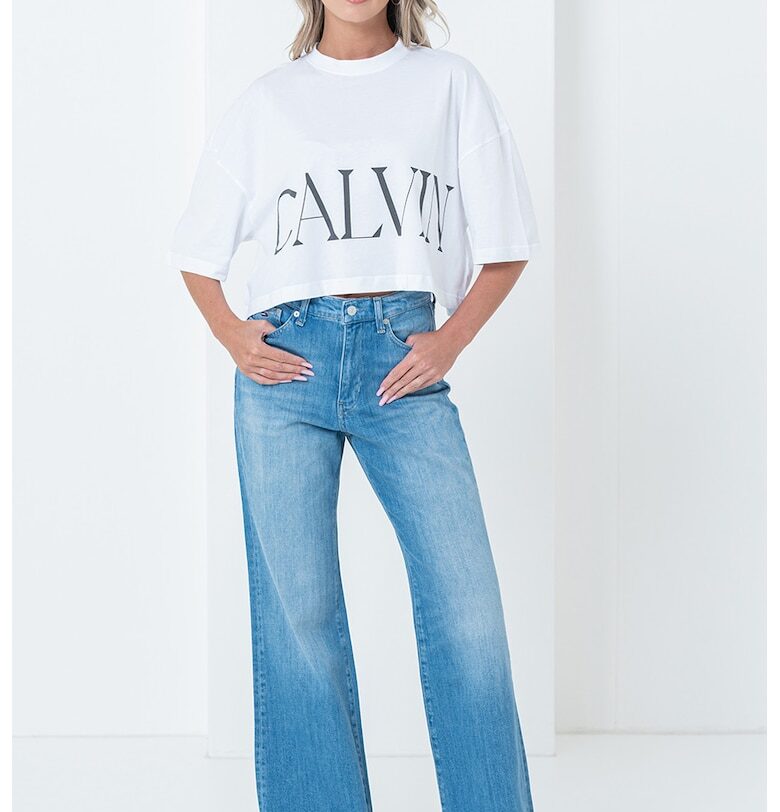 Уголемена къса памучна тениска CALVIN KLEIN JEANS