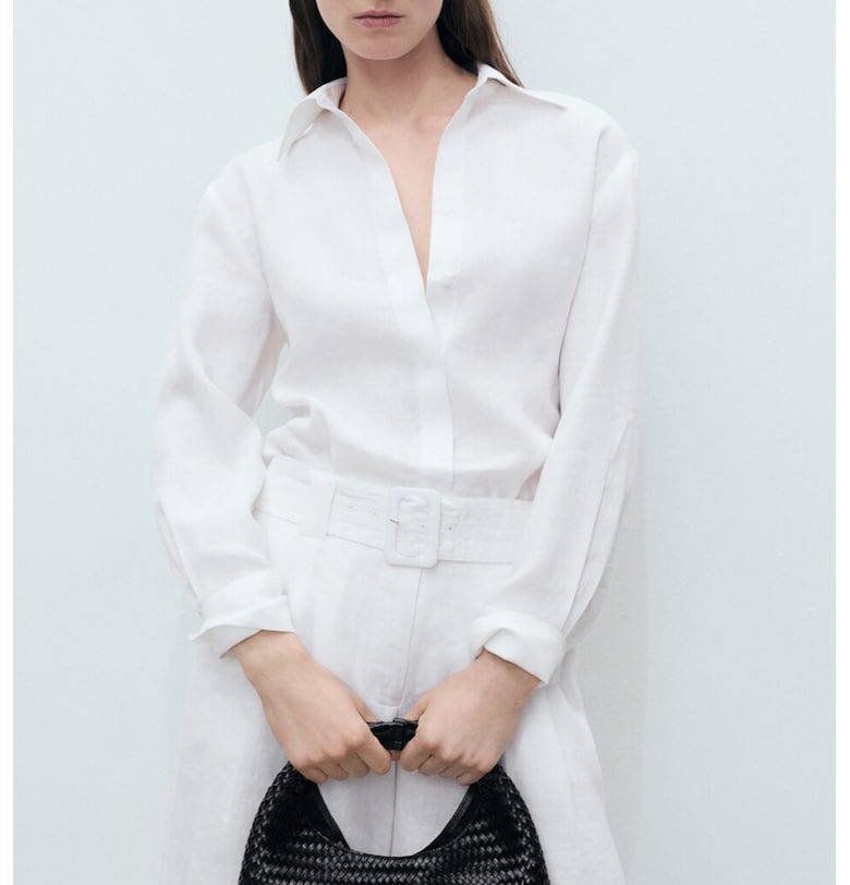 Уголемена ленена риза Mango