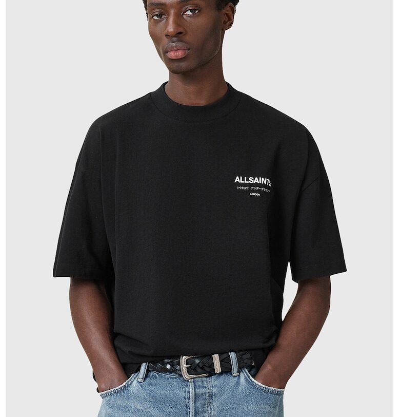 Уголемена памучна тениска Underground с лого AllSaints