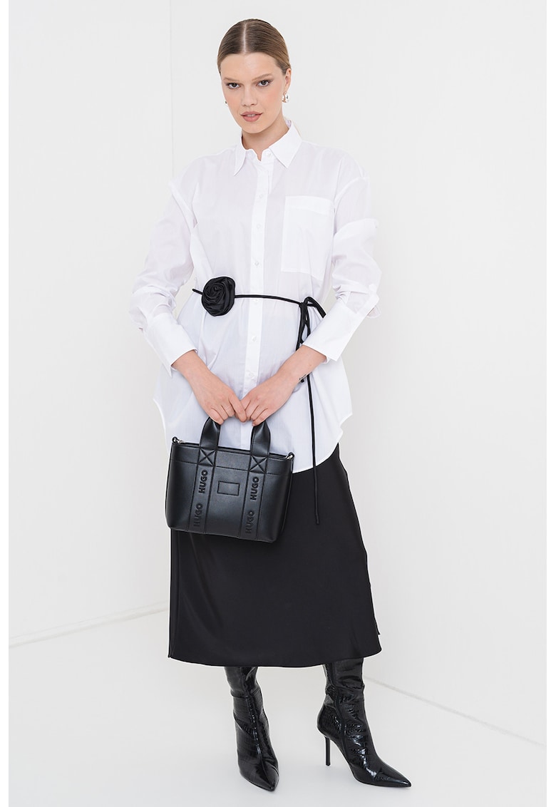 Уголемена риза Etsy с контрастна връзка HUGO