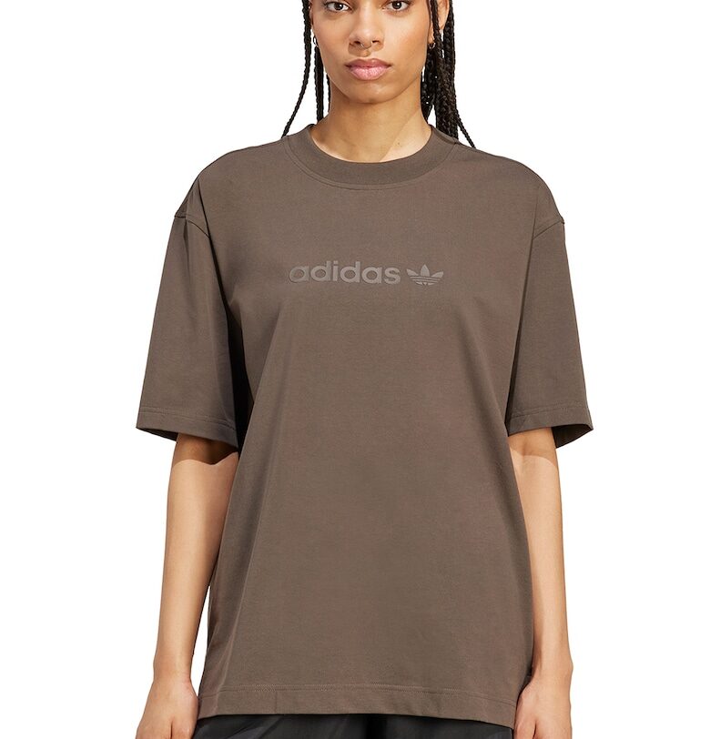 Уголемена тениска с овално деколте adidas Originals