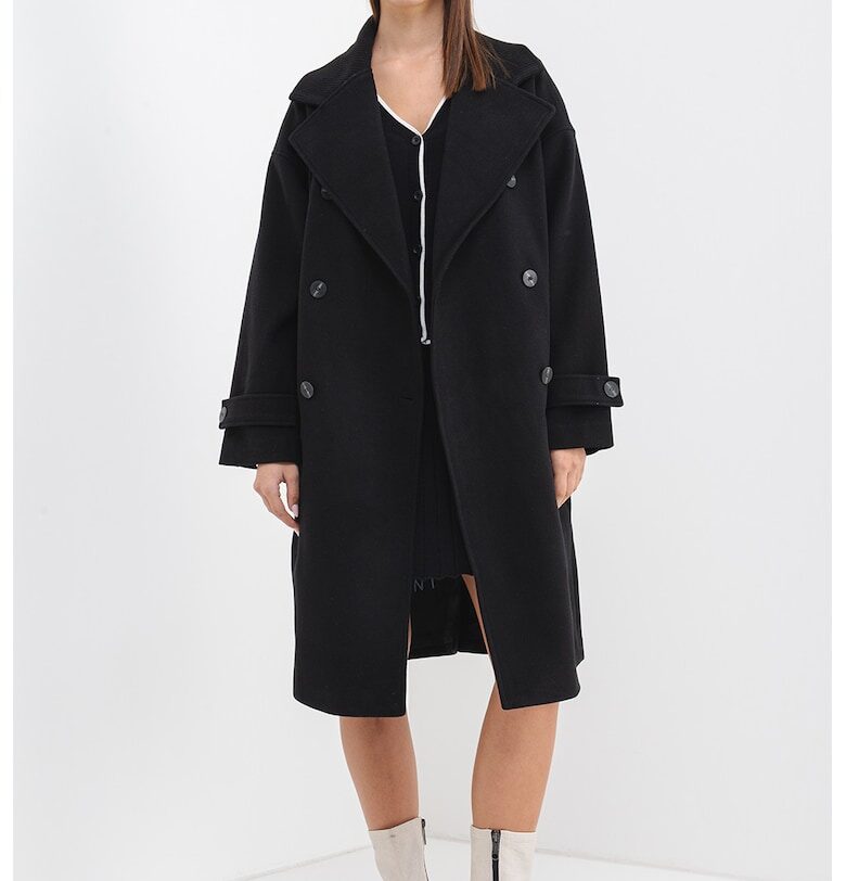 Уголемено палто с двуредно закопчаване Only