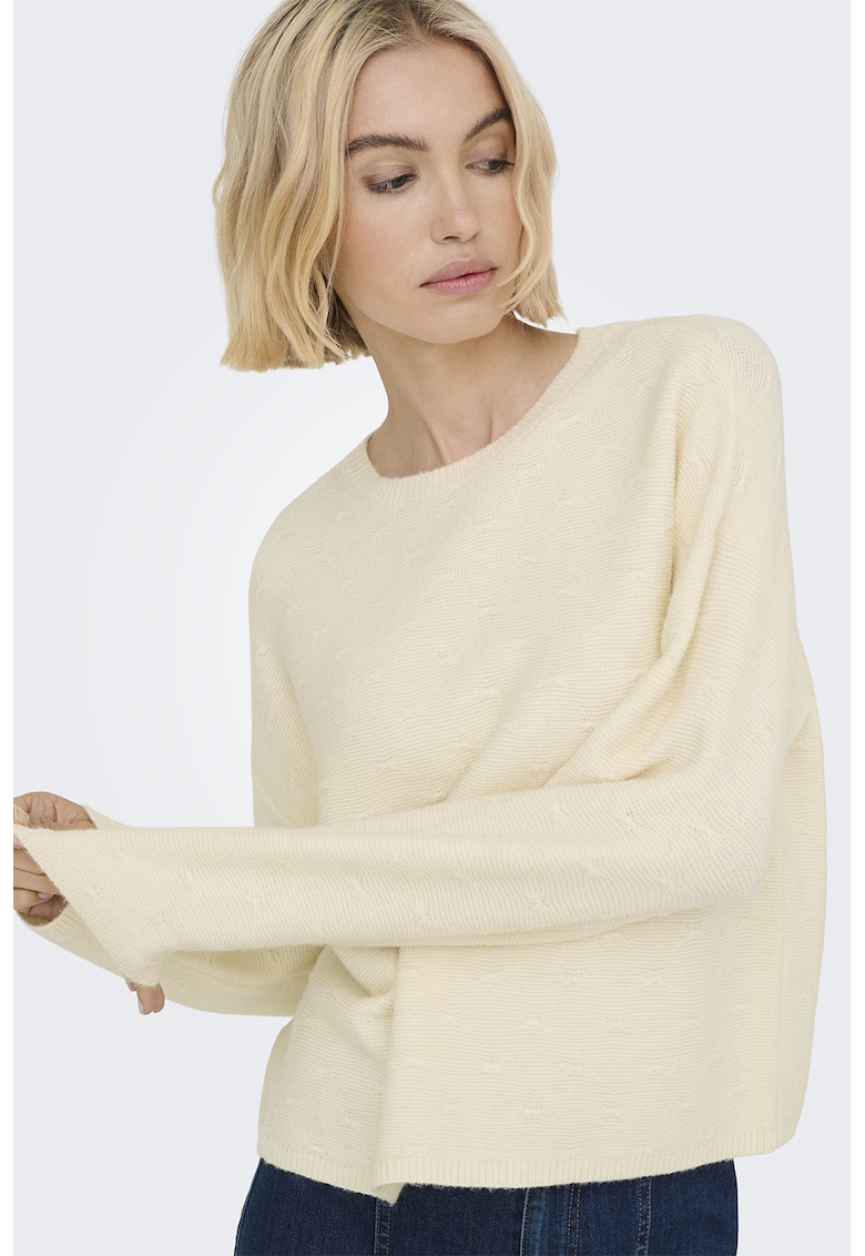 Фино плетен пуловер с рипс Only