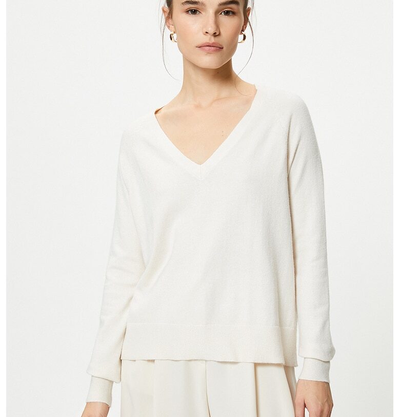 Фино плетен пуловер с шпиц KOTON