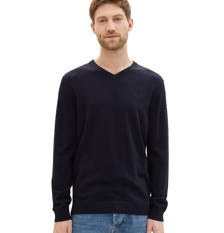 Фино плетен шпиц пуловер Tom Tailor