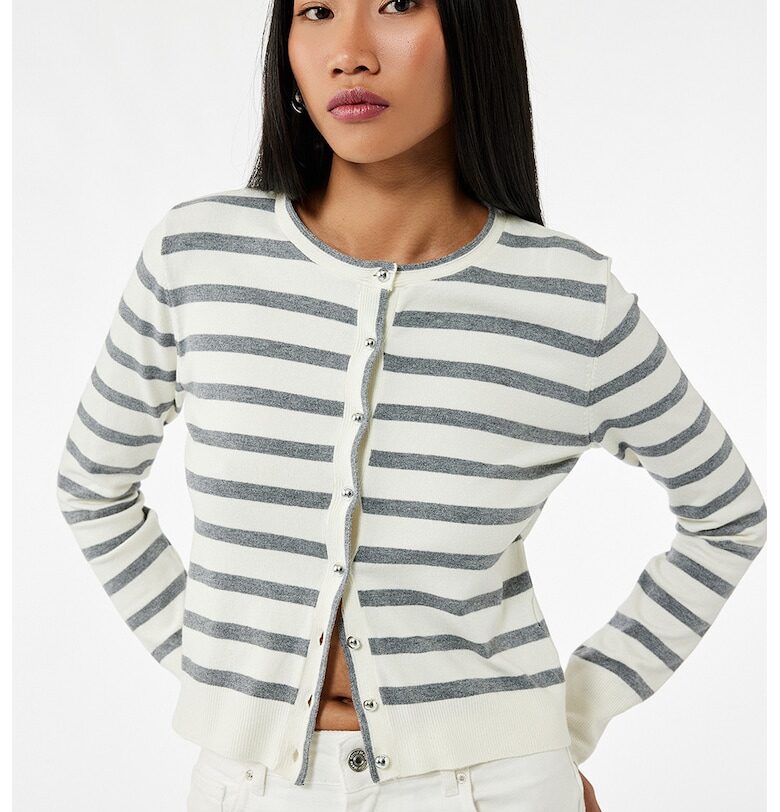 Фино плетена жилетка с райе KOTON