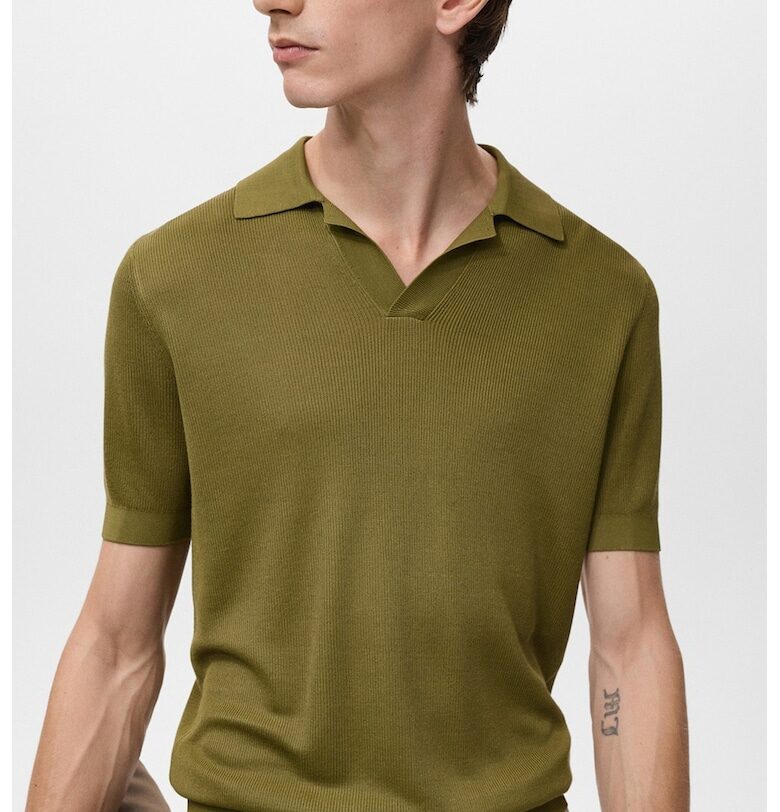 Фино плетена тениска с шпиц Mango