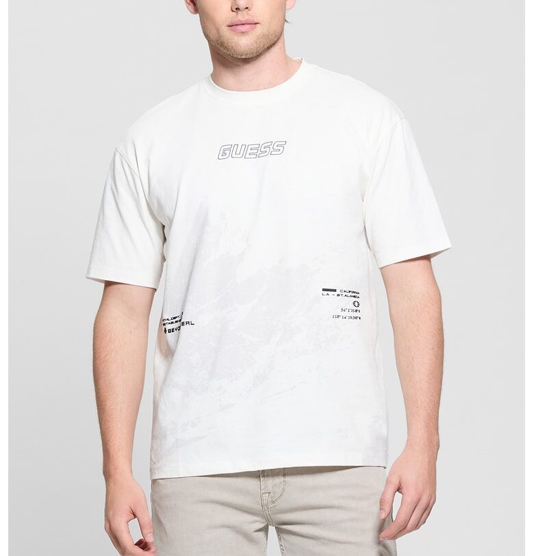 Фитнес тениска с шарка GUESS