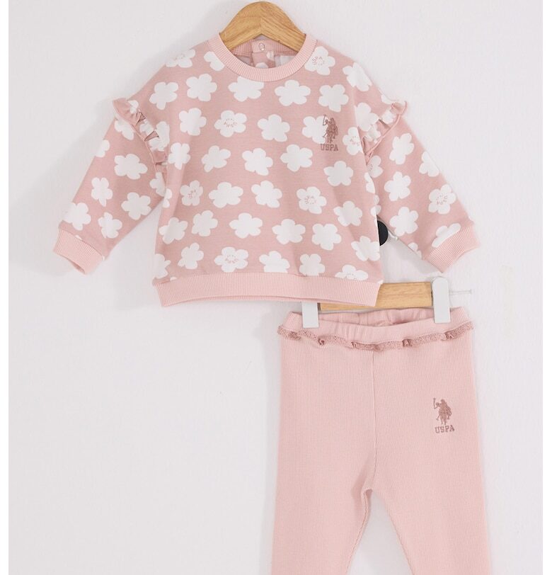 Флорален суитшърт и панталон - 2 части US Polo Assn