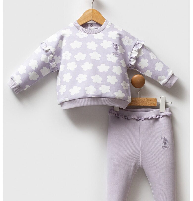 Флорален суитшърт и панталон - 2 части US Polo Assn