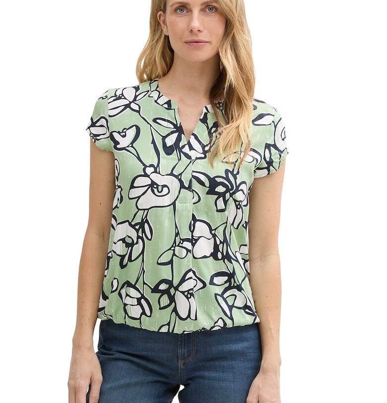 Флорална блуза с къси ръкави Tom Tailor