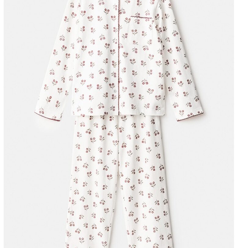 Флорална памучна пижама Mango