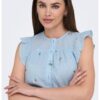 Флорална риза без ръкави с дипли JdY