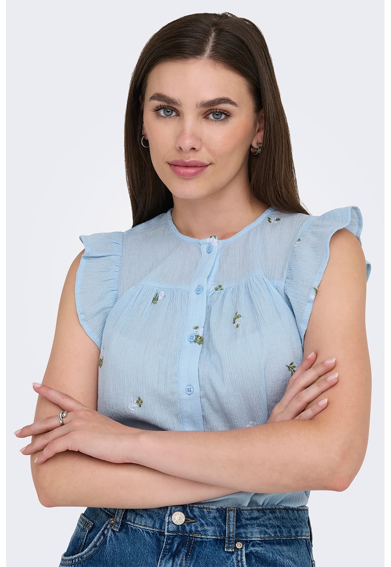 Флорална риза без ръкави с дипли JdY