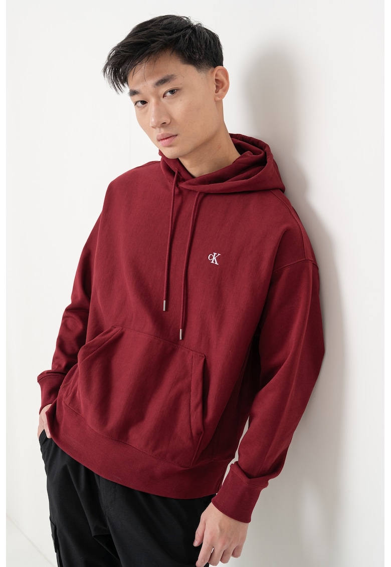 Худи с джоб кенгуру и връзки CALVIN KLEIN JEANS