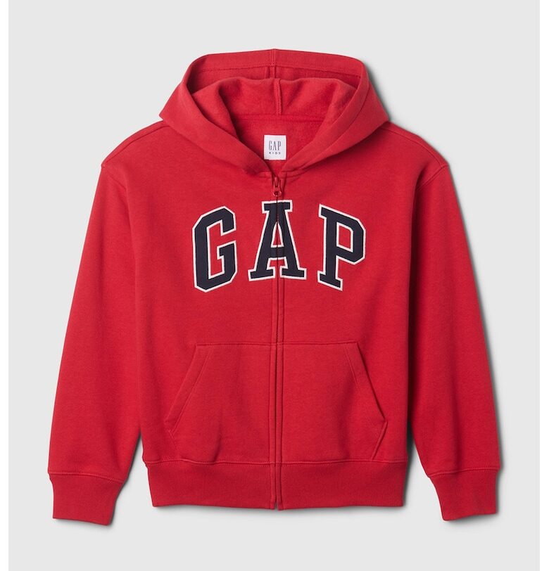 Худи с памук - цип и лого GAP