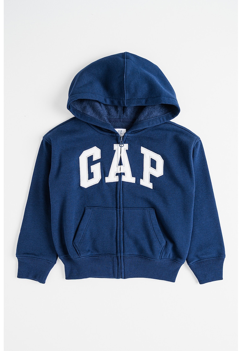 Худи с памук - цип и лого GAP