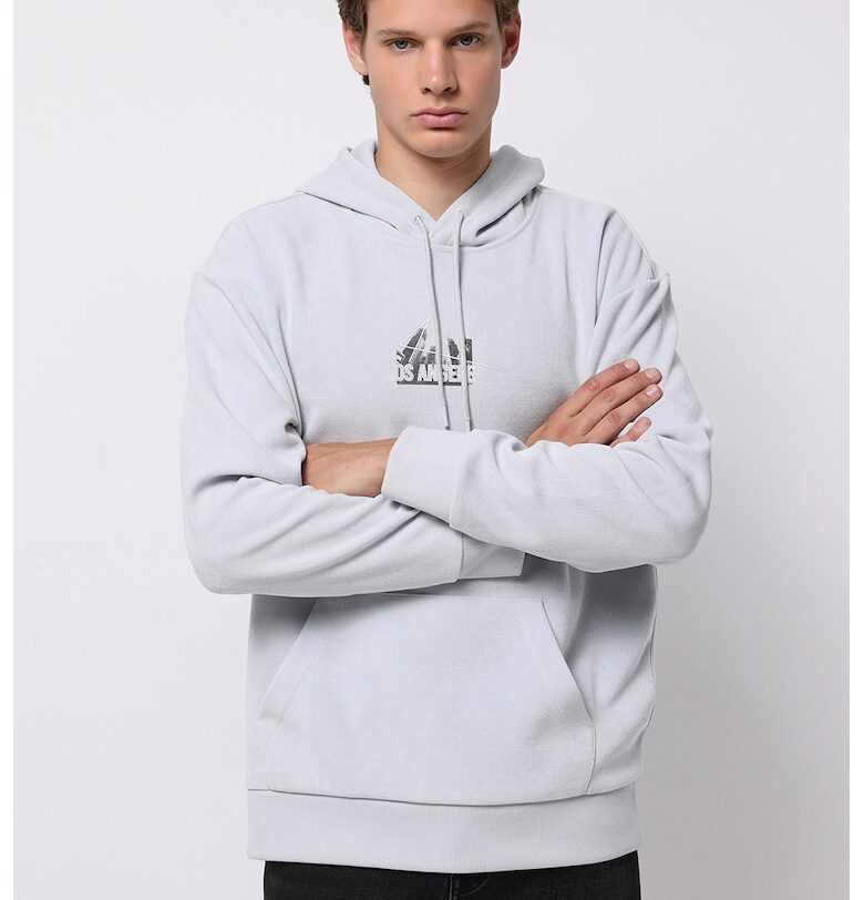 Худи с принт и джоб кенгуру COLINS