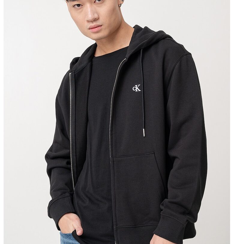 Худи с цип и връзки CALVIN KLEIN JEANS