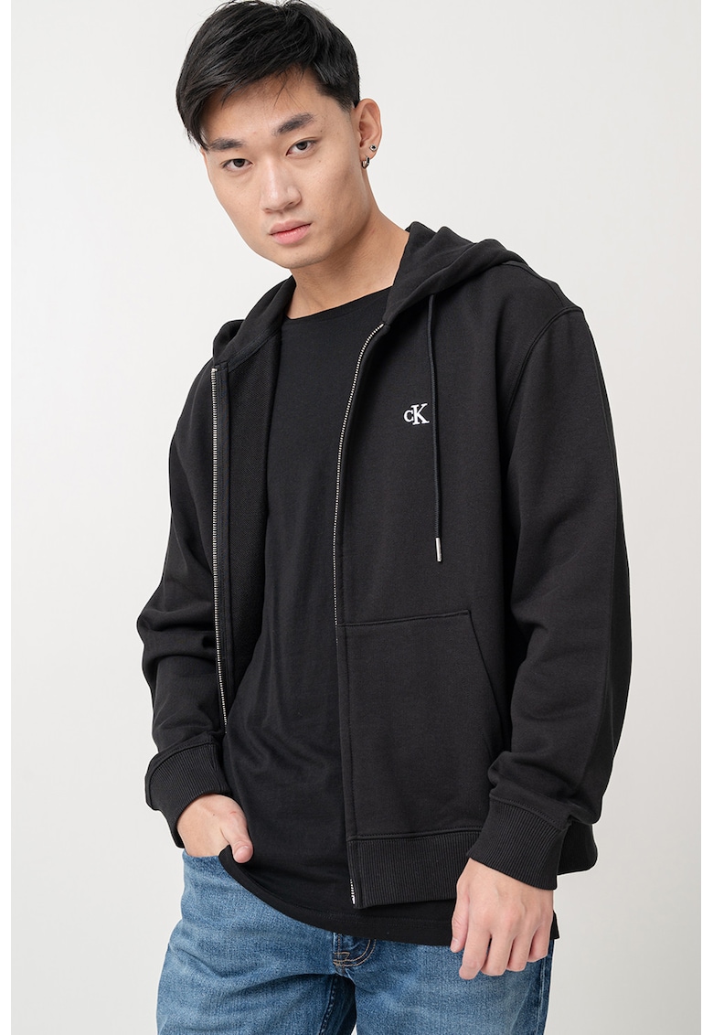 Худи с цип и връзки CALVIN KLEIN JEANS