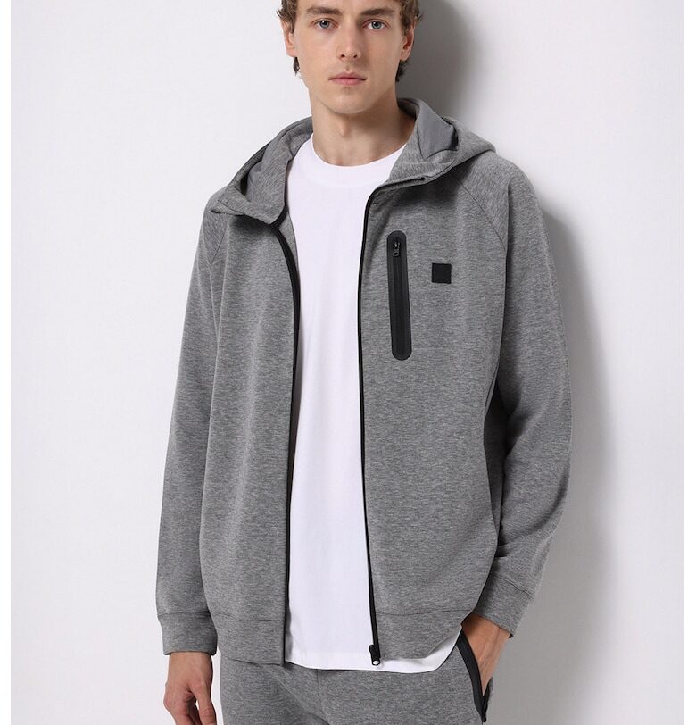 Худи с цип и джоб на гърдите COLINS