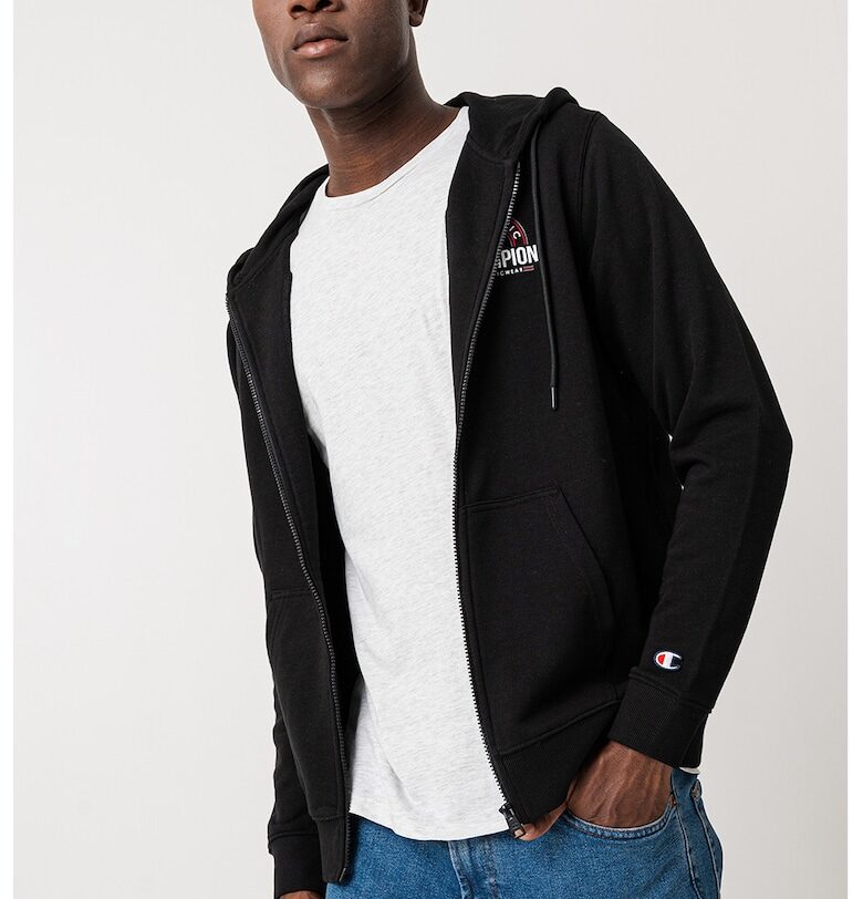 Худи с цип и лого Champion